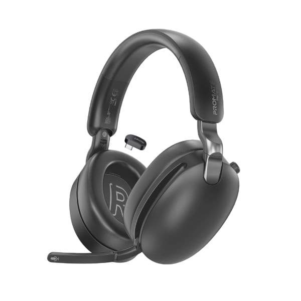 Promate HD Hybrid ANC Headphones With Triple Connectivity, 100Hrs Playtime, Flip Microphone SERENE-2