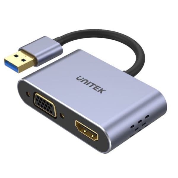 Unitek UNITEK USB-A to HDMI 2.0 & VGA Adapter with Dual Monitor Support. V1304A