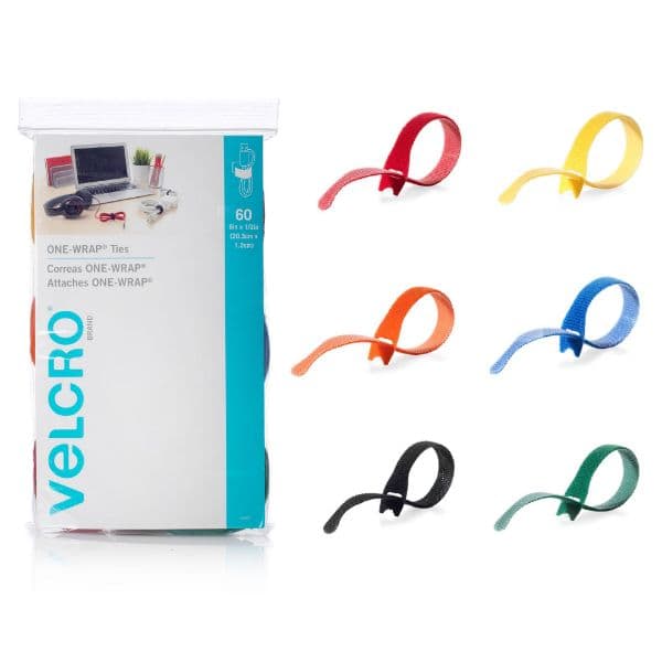 Velcro VELCRO One-Wrap 203mm x 12mm Multicolour Pre-Cut Cable Ties. VEL93007