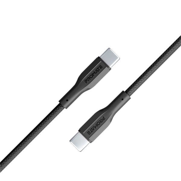 PROMATE 1M USB-C To USB-C Super Flexible Cable. Supports 2A Charging & 480Mbps Data XCORD-CC-BLK