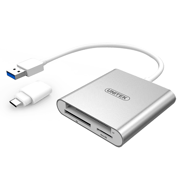 Unitek UNITEK USB 3.0 to Multi-In-One Card Reader. Includes USB-C Adapter Y-9313D