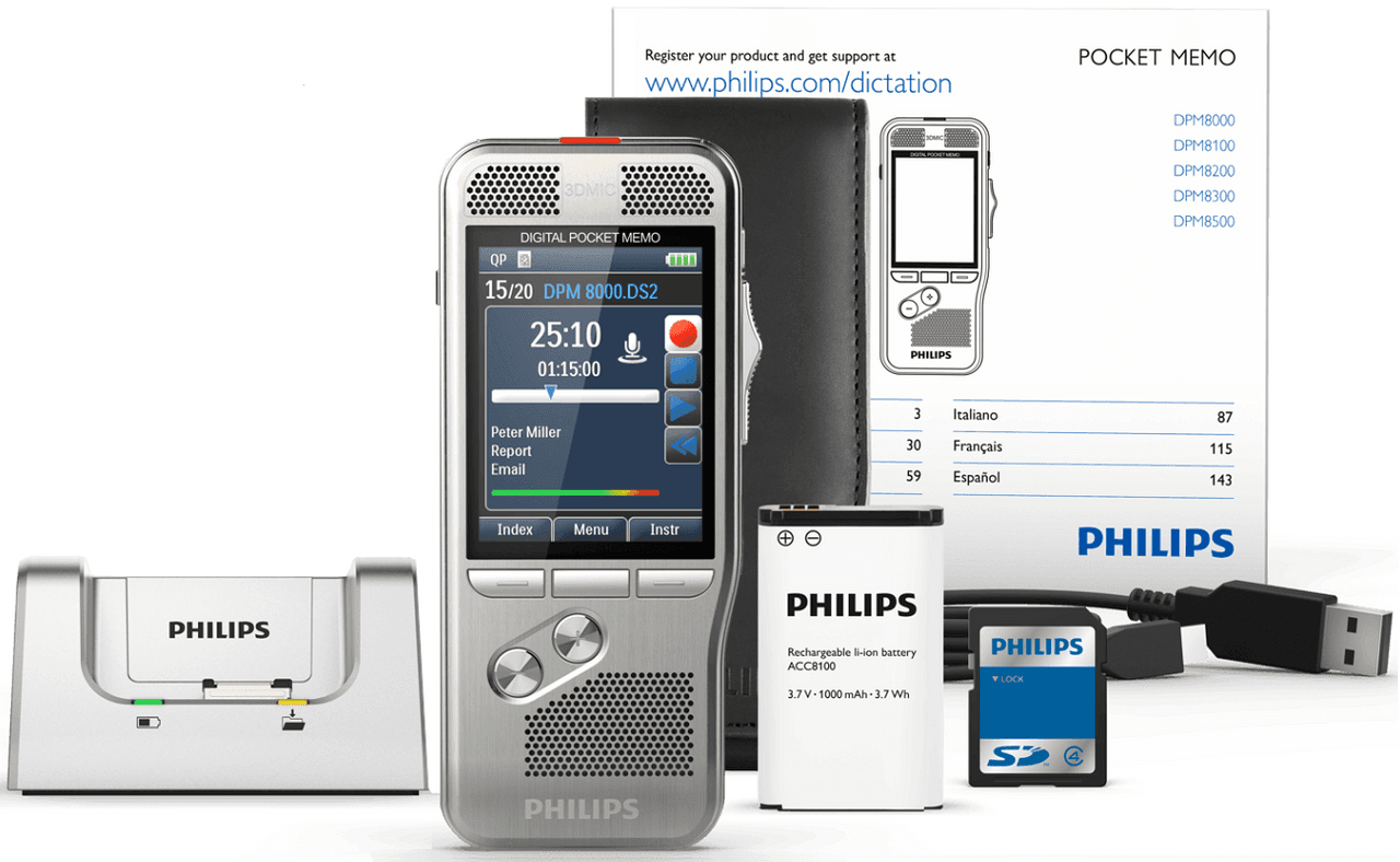 Philips DPM8500 Pocket Memo Digital Voice Recorder 377982