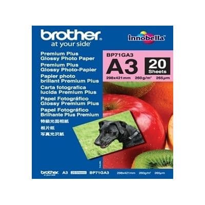 Brother Brother BP71GA3 A3 Premium Glossy Photo Paper 260GSM 20 Sheets BP71GA3