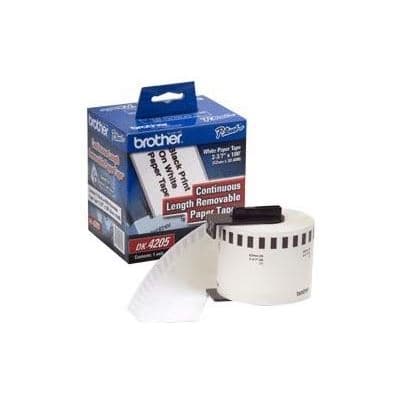 Brother Brother DK44205 Continuous Paper Roll (Blk Print on Wht) 62mm x 30.48m DK44205