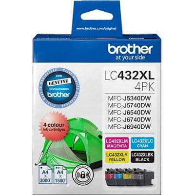 Brother Brother LC432XL4PKS 4-Pack High Yiel Ink Cartridge (B/C/M/Y) LC432XL4PKS