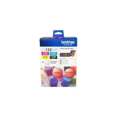 Brother Brother LC133PVP Combo Pack with 40 Sheets of 6x4 Photo Paper LC133PVP