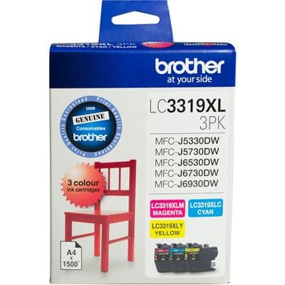 Brother Brother LC3319XL3PK 3 pack CMY High Yield Ink Cartridges LC3319XL3PK