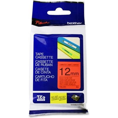 Brother Brother TZe-431 12mm x 8m Black on Red Tape TZE431