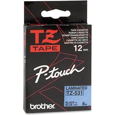 Brother Brother TZe-531 12mm x 8m Black on Blue Tape TZE531