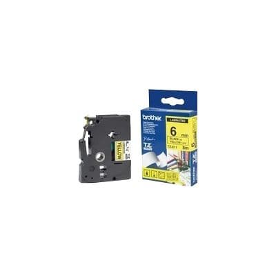 Brother Brother TZe-611 6mm x 8m Black on Yellow Tape TZE611