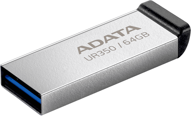 Adata ADATA UR350 USB3.2 64GB Flash Drive Nickel/Black FP208-X64