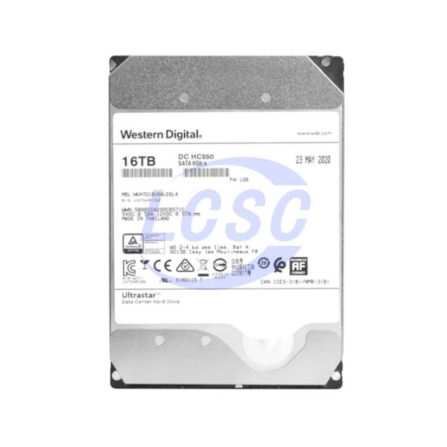 Western Digital WD Ultrastar DC HC550 SATA 3.5" 7200RPM 512MB 16TB NAS HDD WUH721816ALE6L4