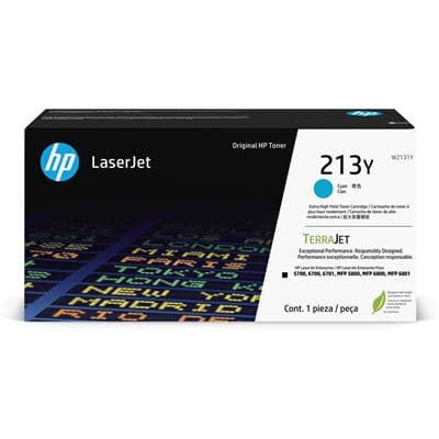 HP HP 213Y Extra High Yield Cyan Original LaserJet Toner Cartridge W2131Y