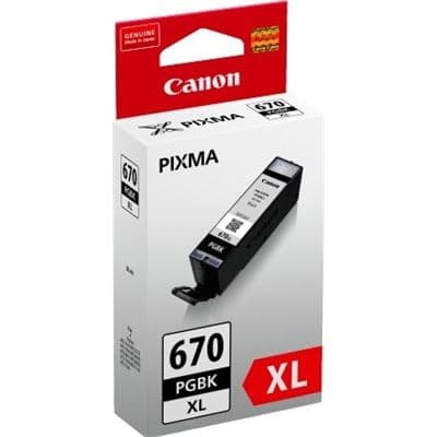Canon Canon PGI670XLBK Pigment Black High Yield Ink Cartridge PGI-670XLPGBK