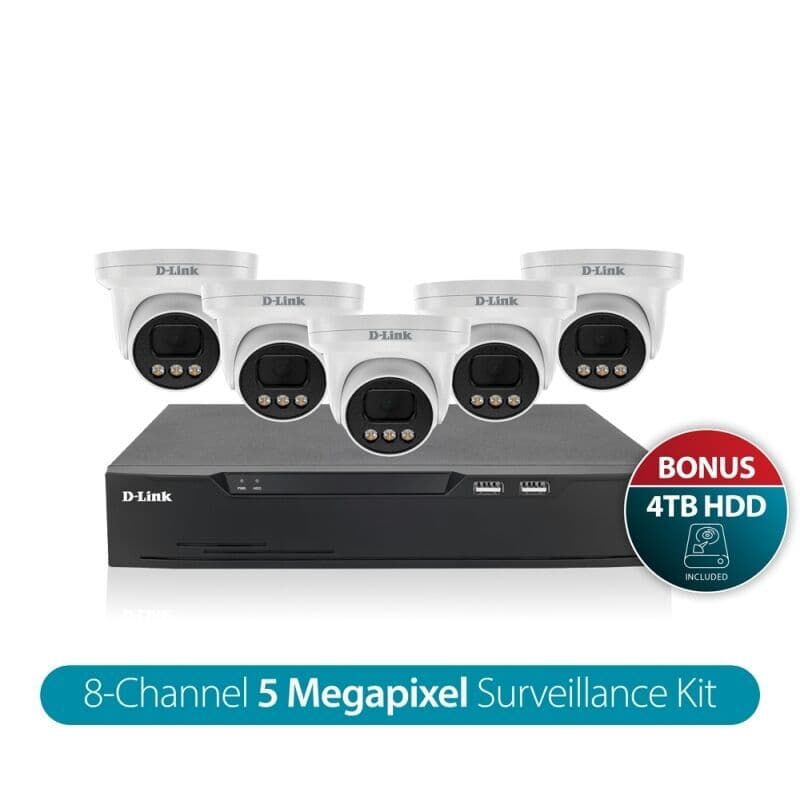 D-Link Dlink Vigilance Kit 8CH 5MP4TB DLDNR8P5MP4TB