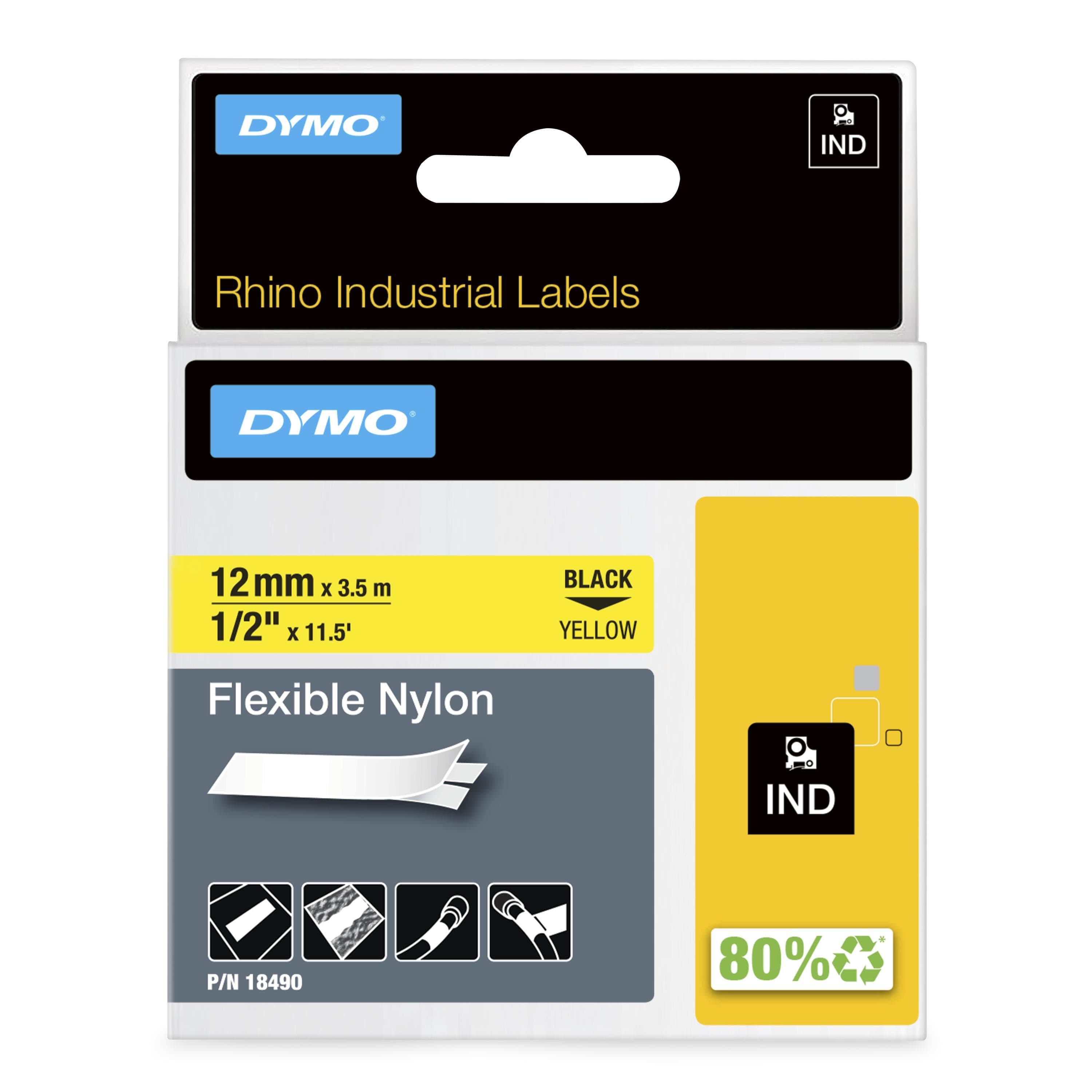 Dymo Dymo Rhino Ny Lbl 12mm Blk/Yel DY18490