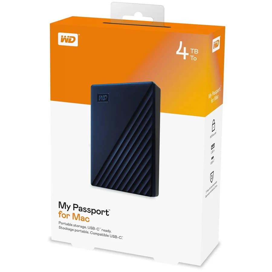 WD WD My Passport for Mac 4TB USB 3.0 External HDD WDBA2F0040BBL-WESN