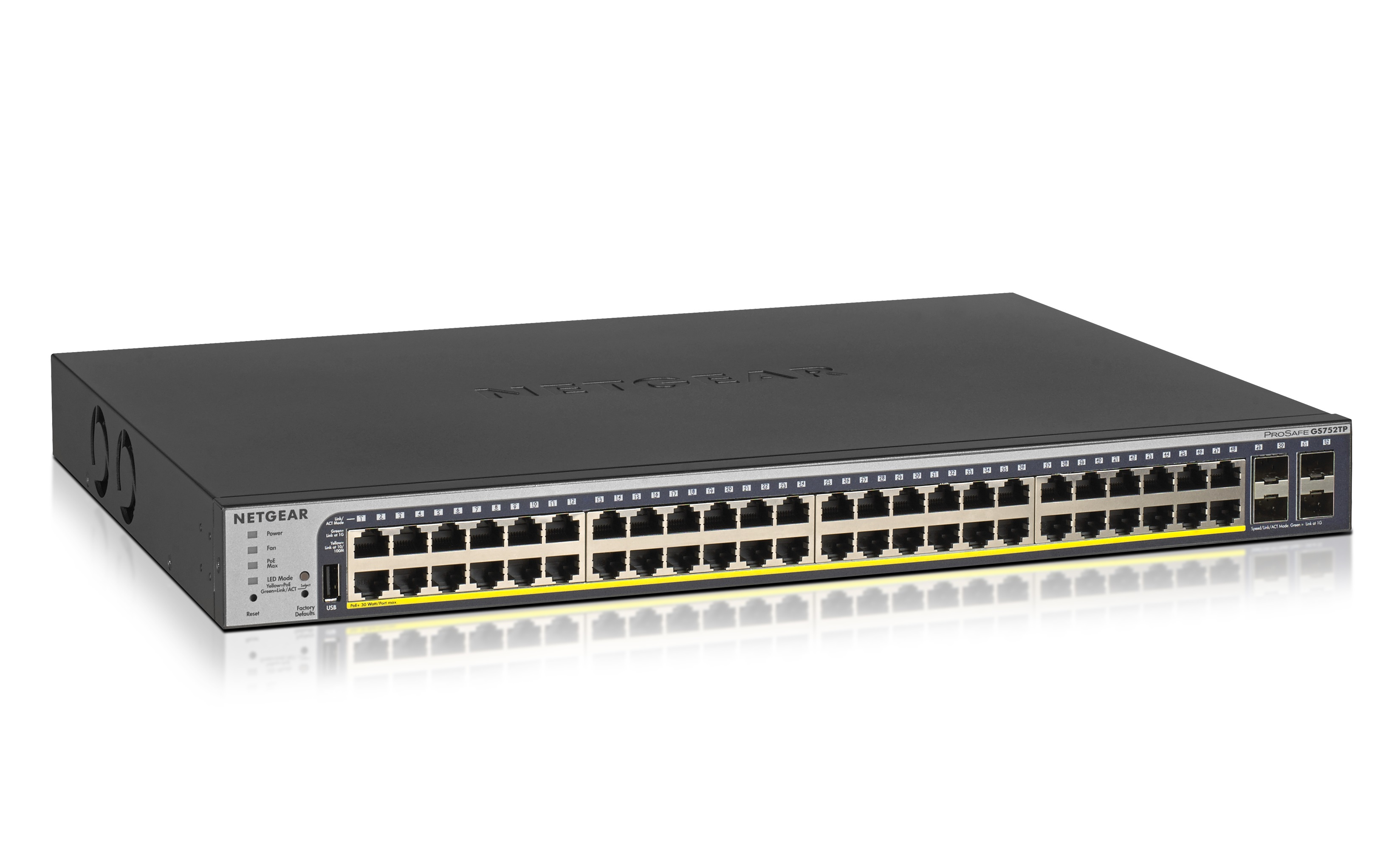 NETGEAR GS752TPV2 48P GIGABIT POE+ SWITCH LT thumbnail 2