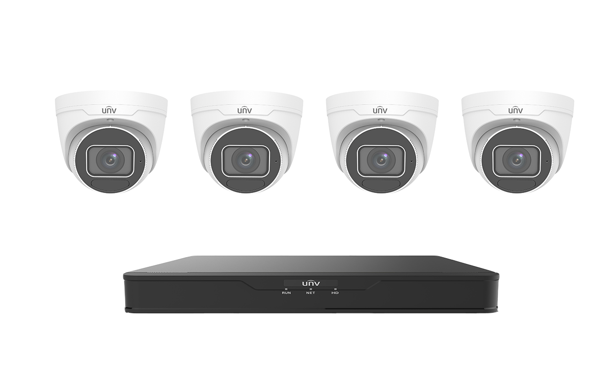 4 Channel NVR 4 x 5MP VF Eyeball Camera Turret Kit UNV (6TB) — Uniview — Recorders (NVR / DVR / XVR)