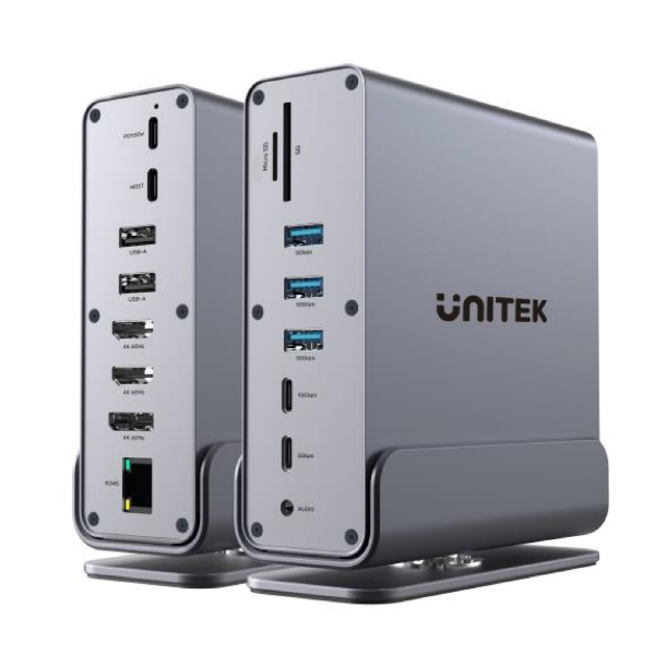 UNITEK 15-in-1 Universal DisplayLink 4K Docking Station. thumbnail 2