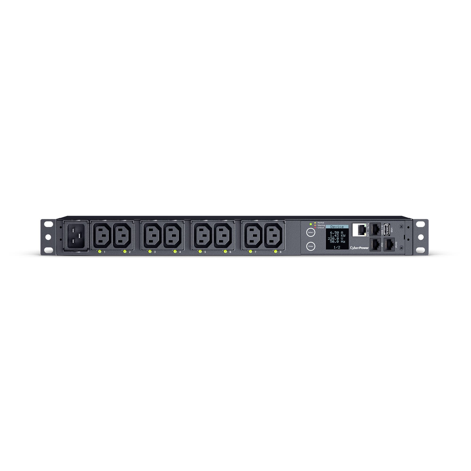 Switched ePDU 1RU horizontal 16Amp input — CyberPower Systems — UPS Systems
