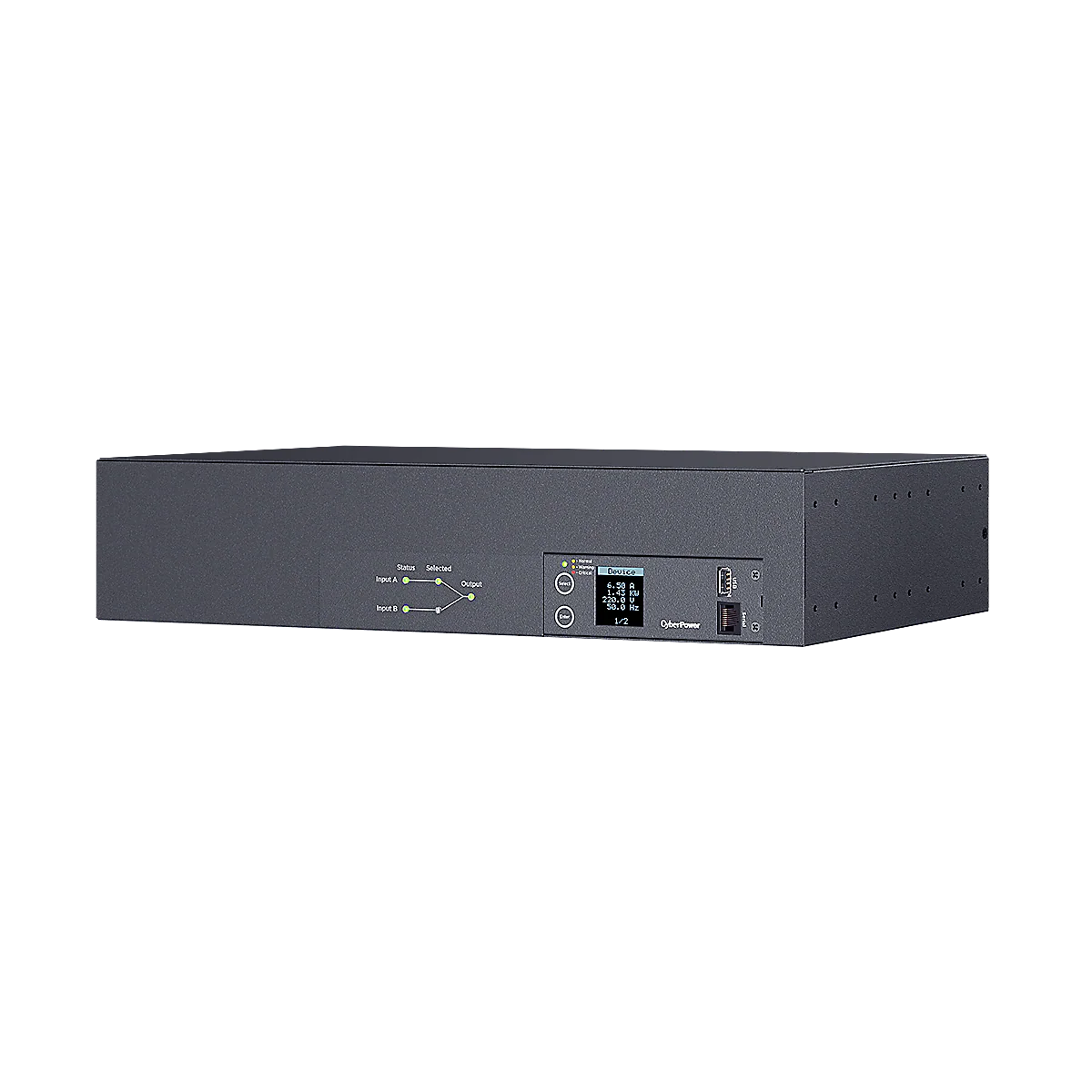 Metered Automatic Transfer Switch  2RU 32Amp IEC309-32A input -  16x IEC C13 & 2x IEC C19 output — CyberPower Systems — Switches