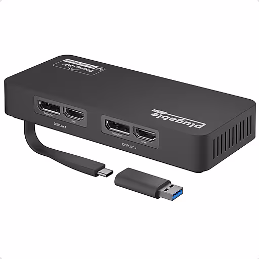 4K USB-C DisplayPort & HDMI Dual Monitor Adapter — Plugable — HDMI / Display Cables
